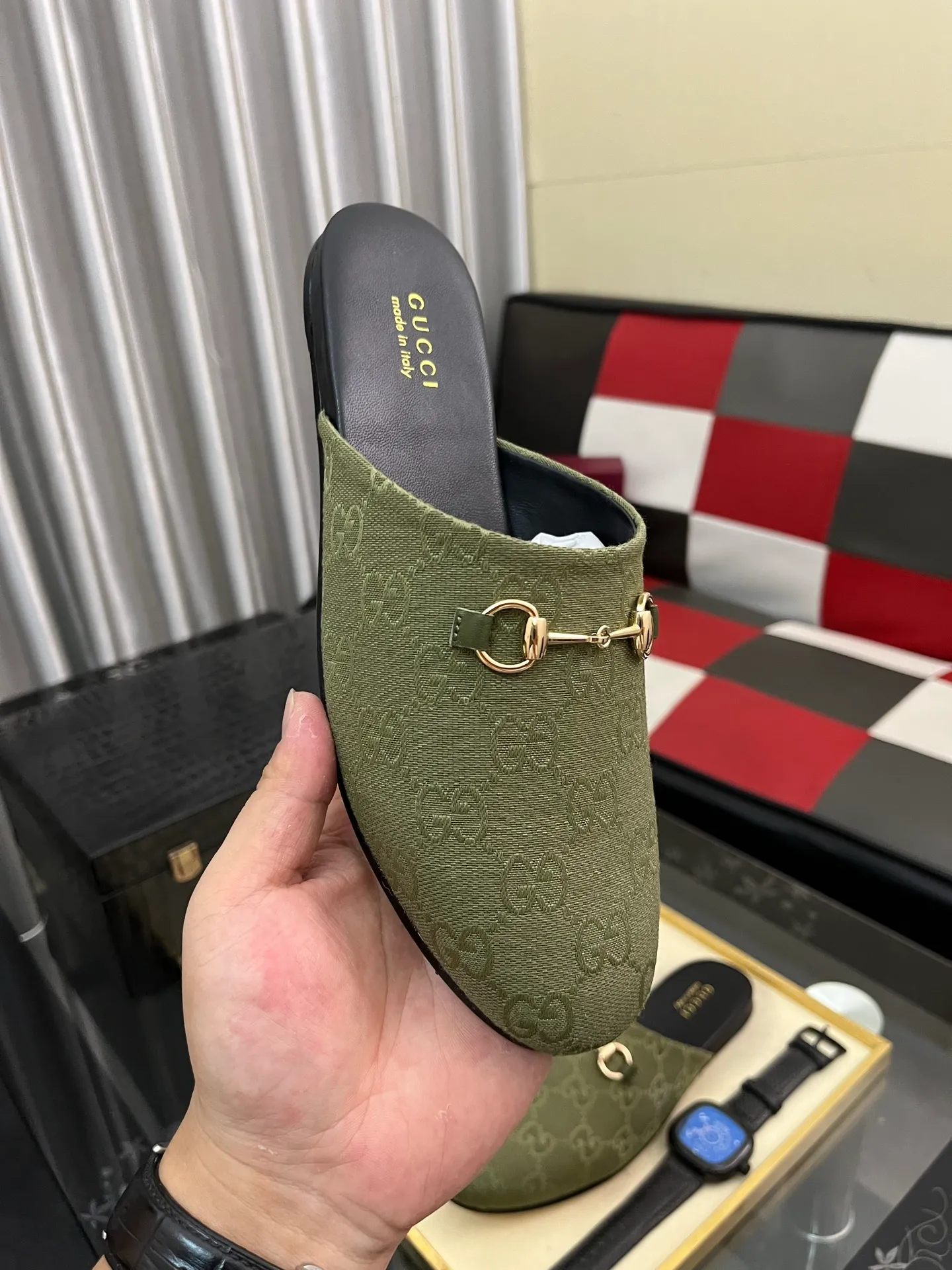 Men's shoes 💰480⌚️⌚️[Gucci] 2024 new season half-slip men's shoes, made of Italian imported first-layer frosted cowhide➕sheepskin lining, original hardware buckle, original combination wear-resistant outsole, real shot 🎬 Very comfortable on the feet, size 36-44